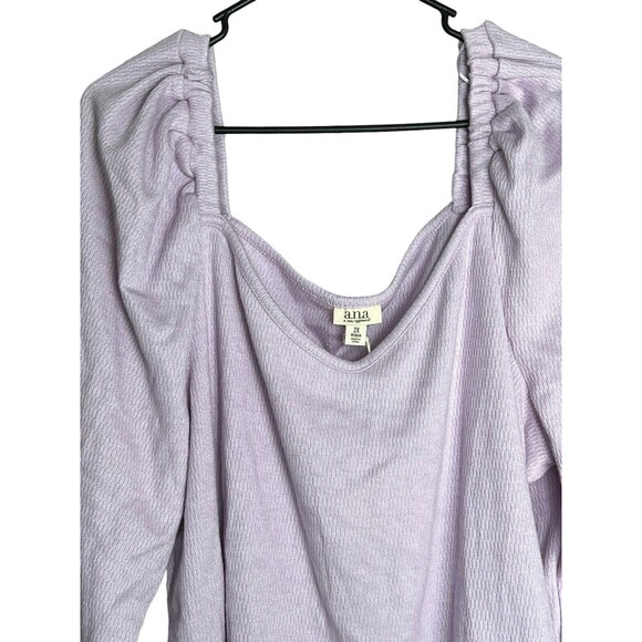Ana A New Approach Long Puff Sleeve Top Women's Tee Size 2X Lavender Frost - Picture 8 of 10
